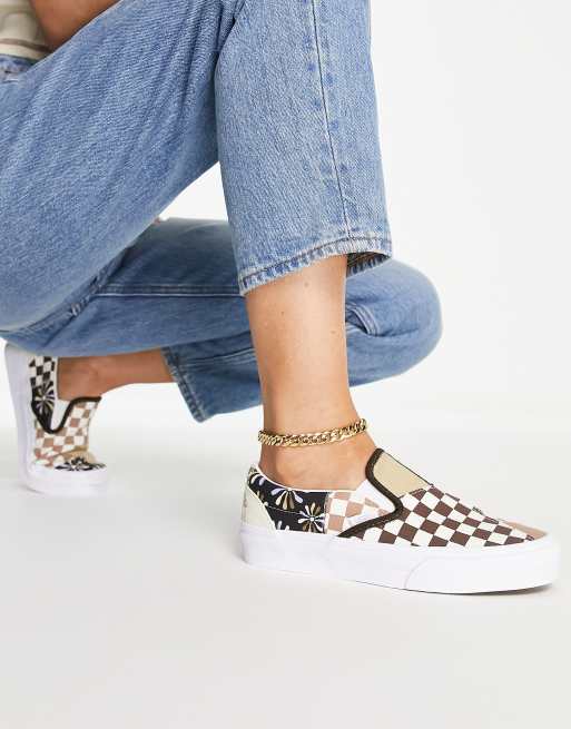 Vans patchwork 2024 slip on womens