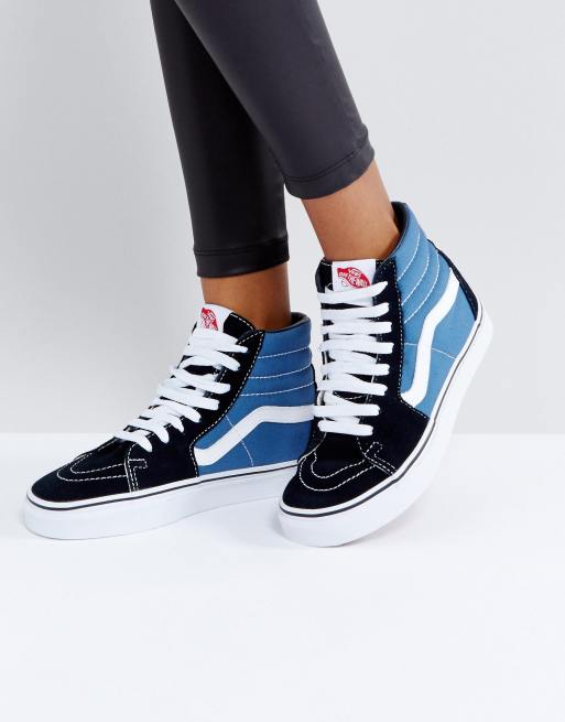 Vans bleu hot sale et noir