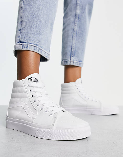 Vans Classic SK8-Hi trainers in all white | ASOS