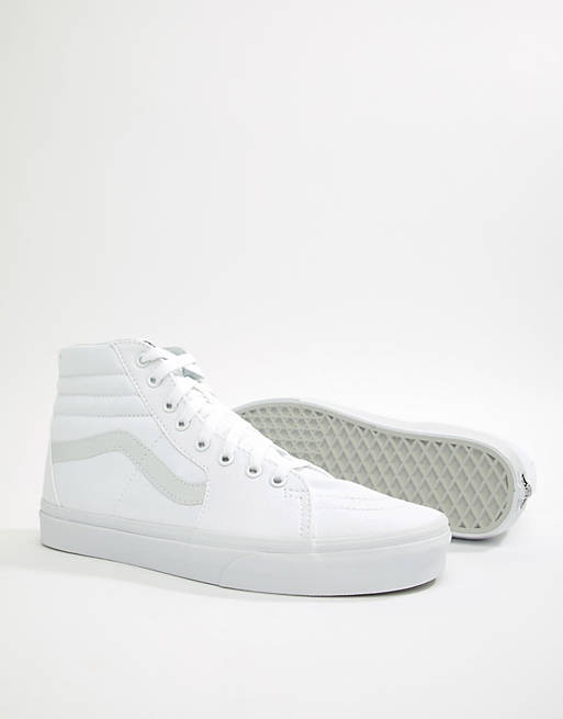 Vans Classic SK8-Hi trainers in all white 