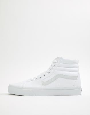 vans classic sk8 hi trainers in all white