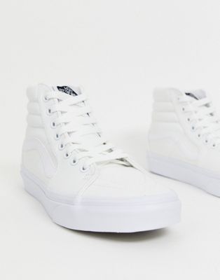 vans classic sk8 hi trainers in all white