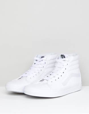 all white vans sk8 hi's