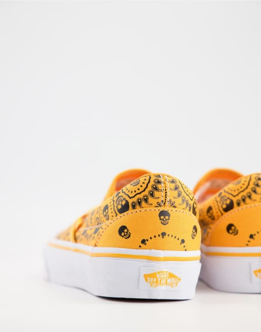 Vans slip outlet on carreaux jaune