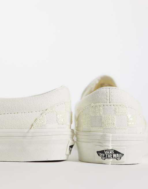 Vans - Classic Slip-On - Baskets à damier - Blanc cassé, 2 de 5