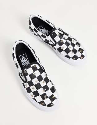 black and white check sneakers