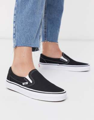 vans classic slip on black sneakers