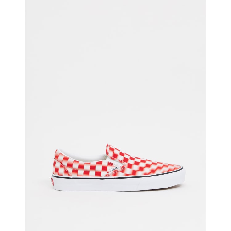 Blurry checkered store slip on vans