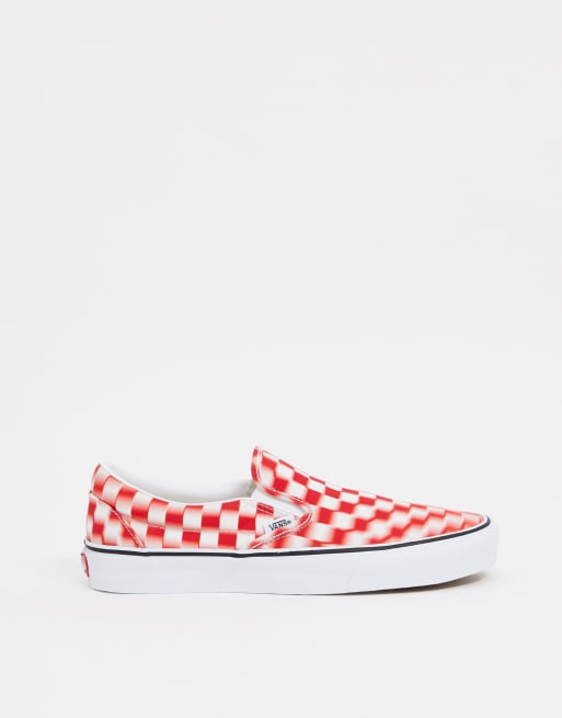 Red checkerboard slip on on sale vans