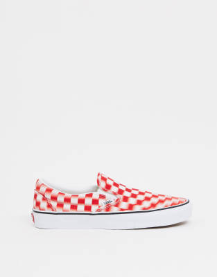 pink check vans slip on