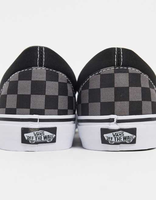 Gray black hot sale checkered vans