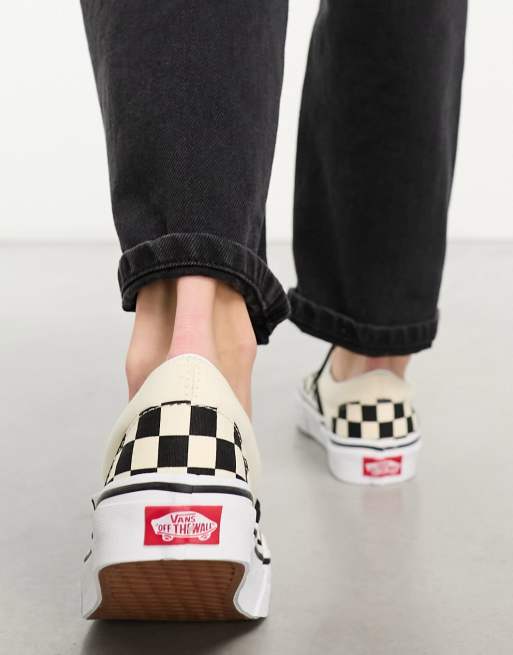 Vans Slip-On Checkerboard Skate Shoe - Black / White