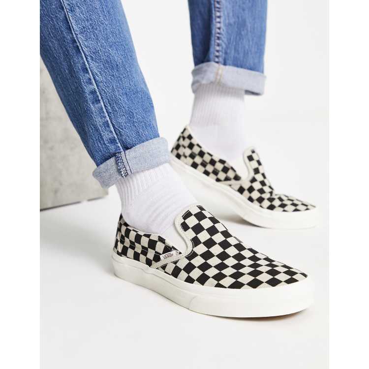 Vans Slip-On checkerboard sneakers in black and white | ASOS