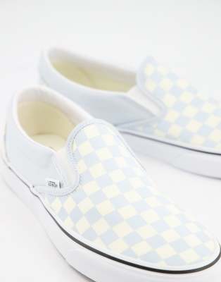 checkered blue slip on vans