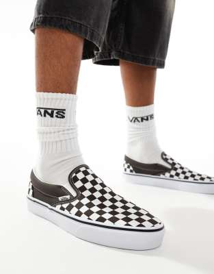 Classic Slip-On checkerboard sneakers in dark brown