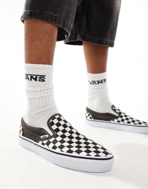 Vans Classic Slip-On checkerboard sneakers in dark brown - view 1