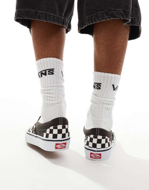 Vans Classic Slip-On checkerboard sneakers in dark brown, 3 of 5