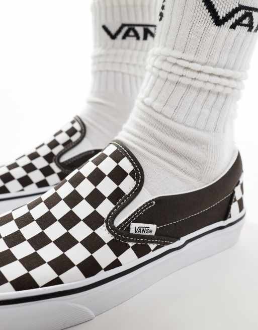 Vans Classic Slip On checkerboard sneakers in dark brown ASOS