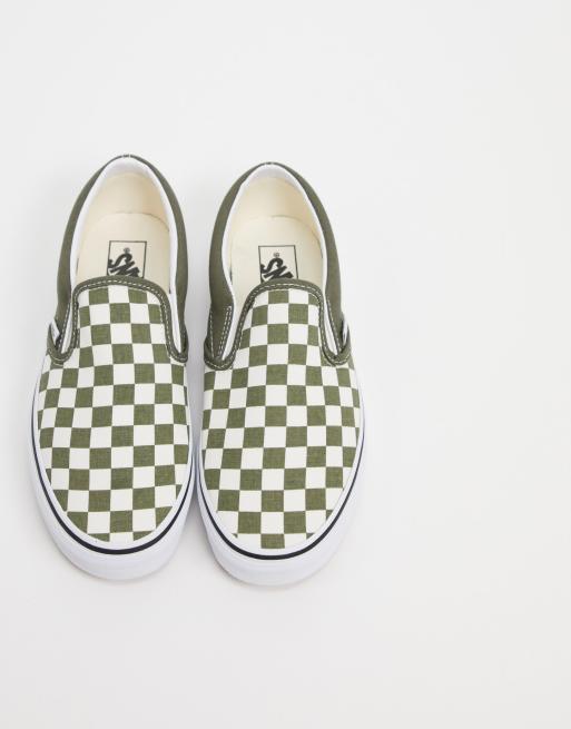 Forest green checkered outlet vans