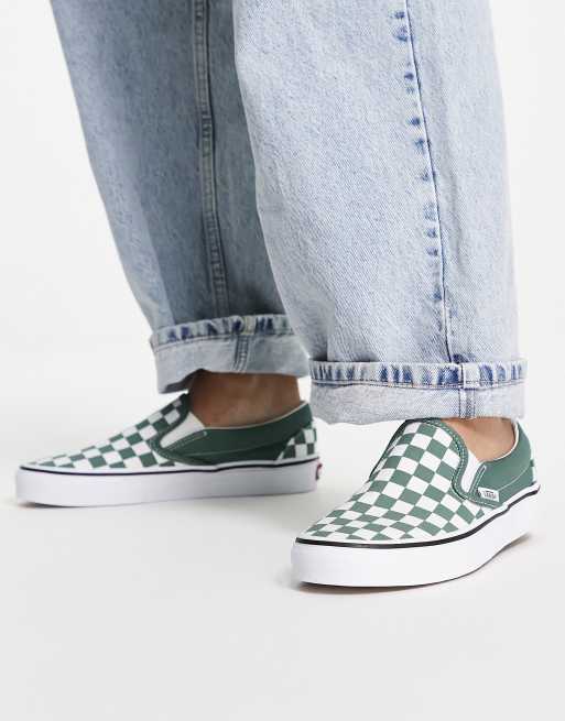 Green checkered vans deals old skool