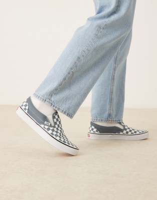 Vans Classic Slip On Checkerboard Sneakers In Multi