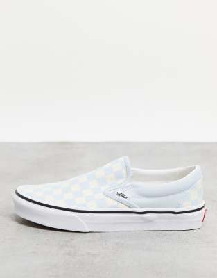checkered vans blue and white