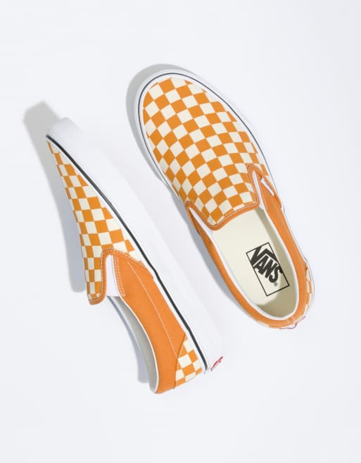 Vans Classic Slip On Checkerboard sneakers in orange