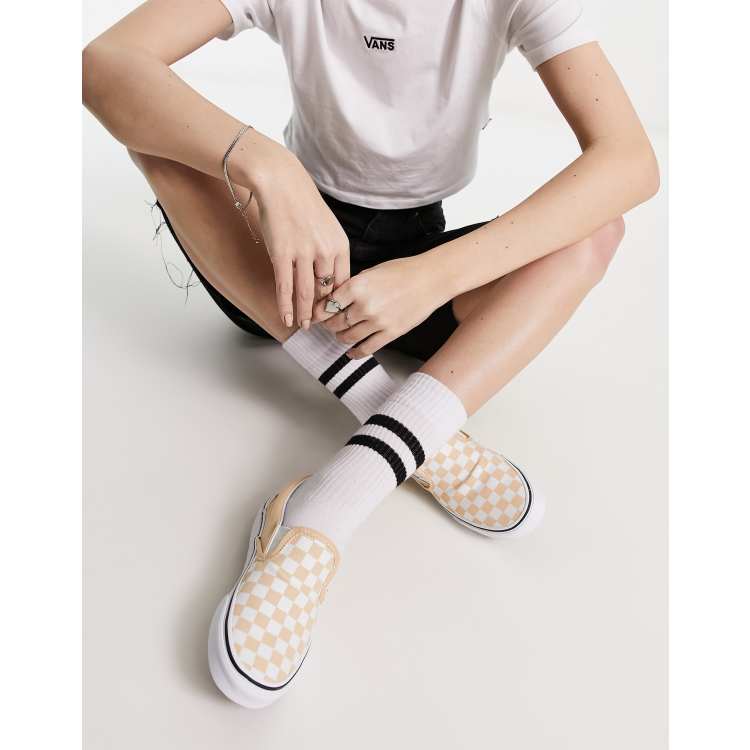 Vans Classic Slip On checkerboard sneakers in peach ASOS