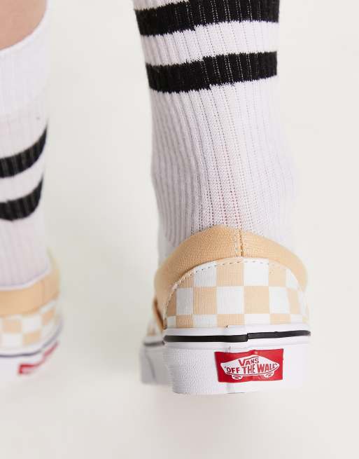 Vans Classic Slip-On checkerboard sneakers in peach