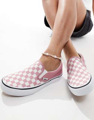 Checkered slip on vans womens hotsell