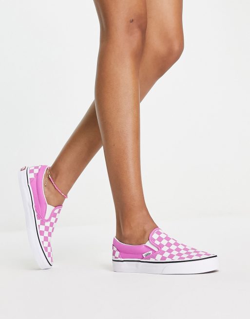 Vans pink and white best sale checkered shoes