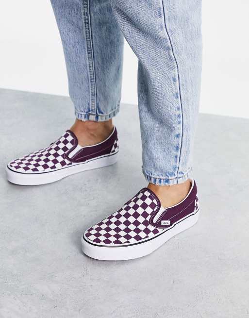 purple vans checkered