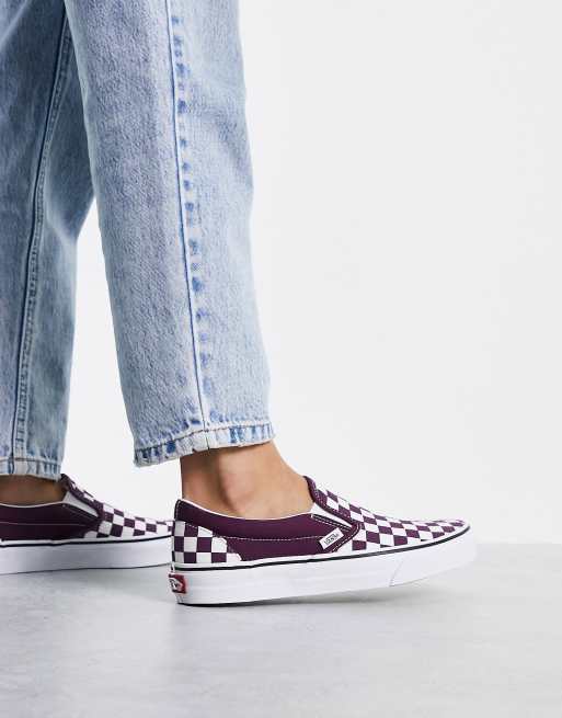 Dark purple checkered clearance vans