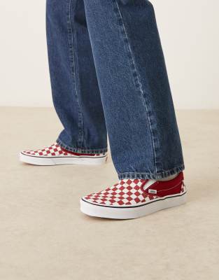 Vans Classic Slip On Checkerboard Sneakers In Multi