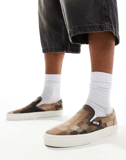 Vans Classic Slip-On checkerboard sneakers in sweater brown - view 1