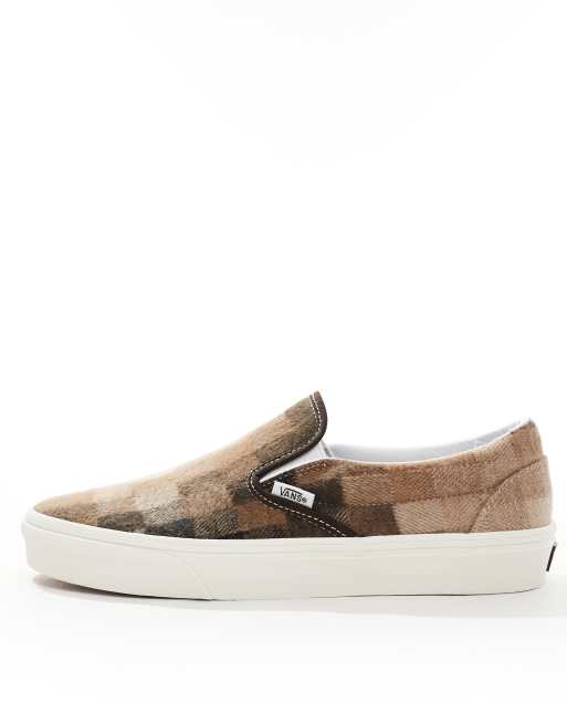 Vans Classic Slip-On checkerboard sneakers in sweater brown, 2 of 5