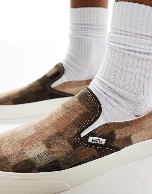 Vans Slip Vans Wool Shoes Vans Classic Slip-On Checkerboard