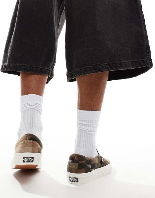 Vans Classic Slip-On checkerboard sneakers in sweater brown, 5 of 5