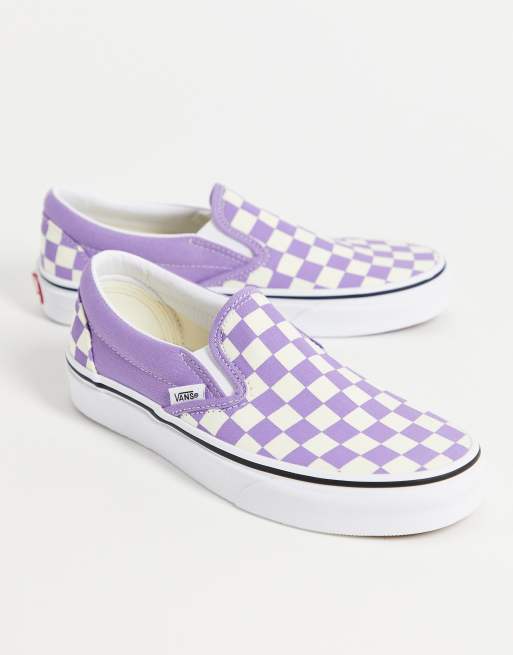 Vans Classic Slip On Checkerboard sneakers in violet