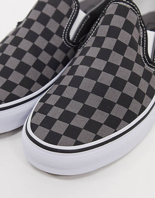 Vans Classic Slip-On checkerboard trainers in black and grey | ASOS