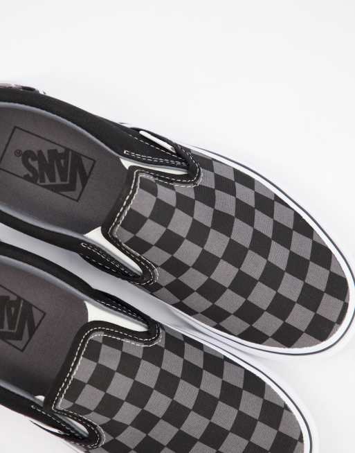 Vans Classic Slip On checkerboard trainers in black grey