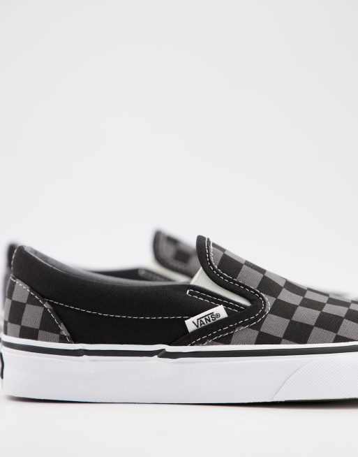 Vans black & cheap grey classic checkerboard trainers