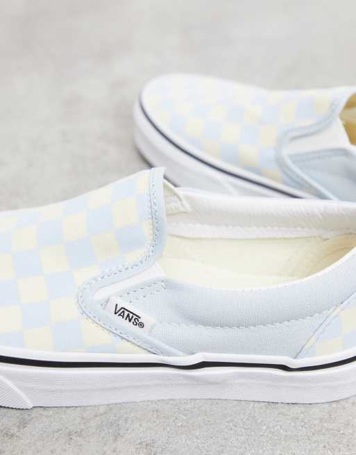 Light blue on sale checkered vans womens