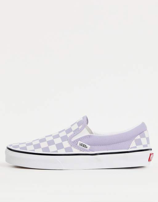 Lilac sale checkered vans