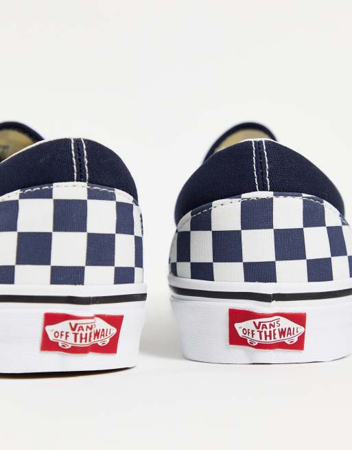 Navy store checkered vans