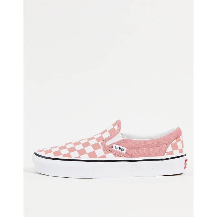 Checkerboard slip on store vans pink