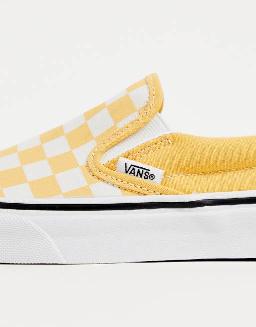 Yellow checkerboard sale vans sneakers