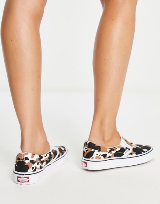 Vans cow clearance print slip on