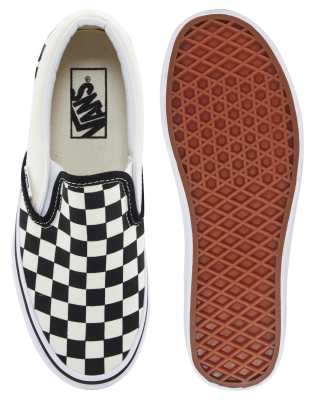 vans black & cream classic checkerboard trainers