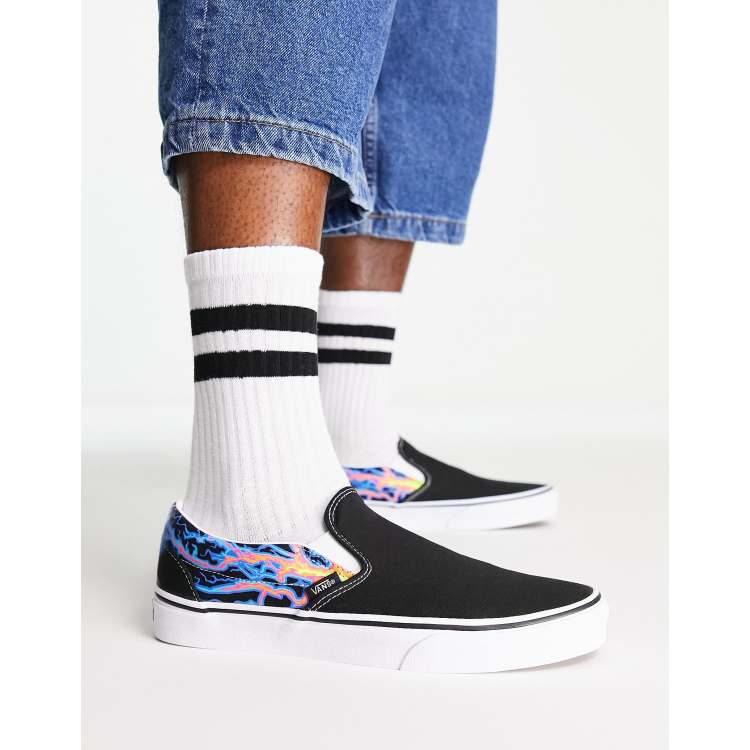 Vans classic slip on on sale flame